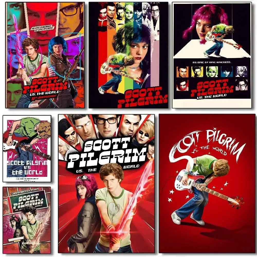 popular Scott Pilgrim vs. the World poster art HD canvas advanced aesthetic Printing Paper Wall Art for Living Room Home Decor