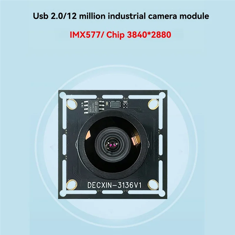 Module de caméra DIGIT-USB 2.0 12MP IMX577 95 °   4K/30Fps grand angle sans distorsion pour la reconnaissance faciale de vidéoconférence