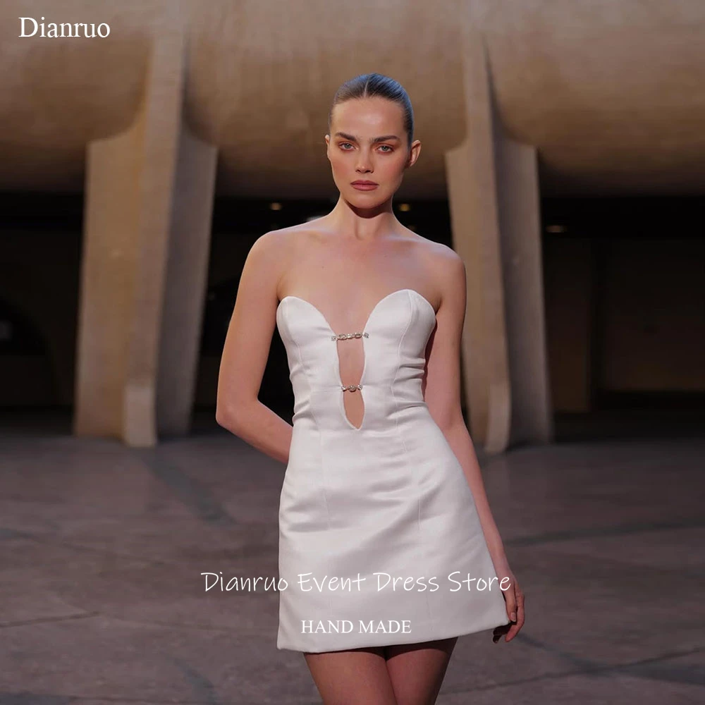 Dianruo Handmade Crystal Wedding Dress Cut Out A Line платье на выпускной Sparkly Homecoming Dress Customized