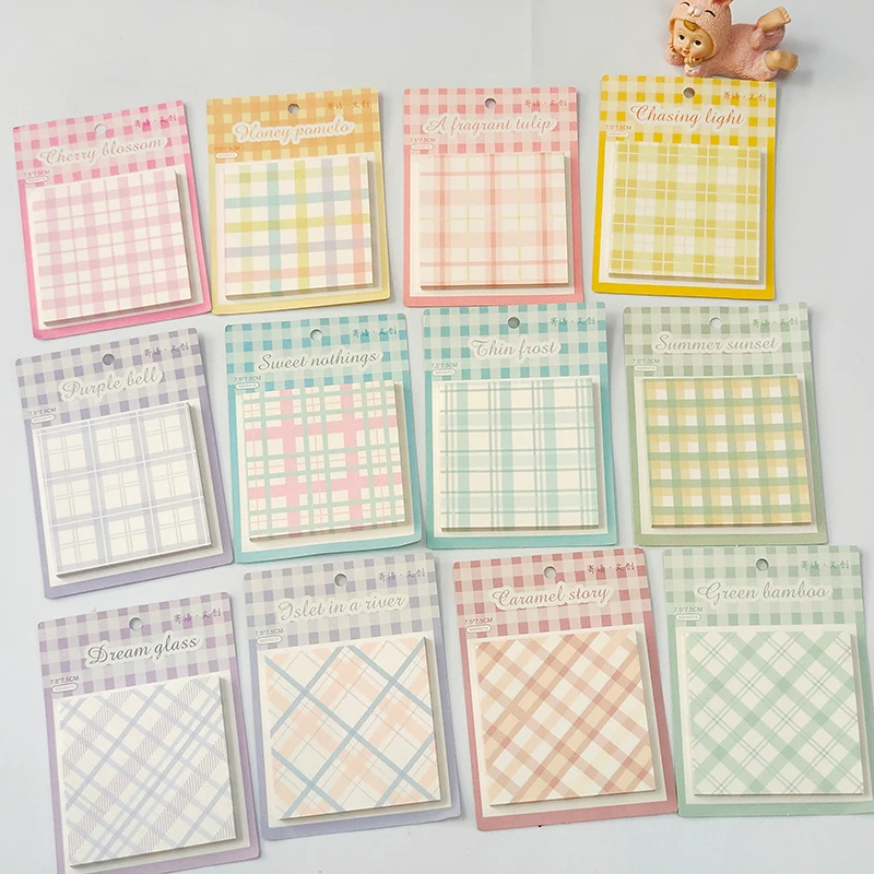 50 Sheets Grid Sticky Notes Memo Message To Do List Daily Check Notepaper Reminders Notepad Decorative Stationery