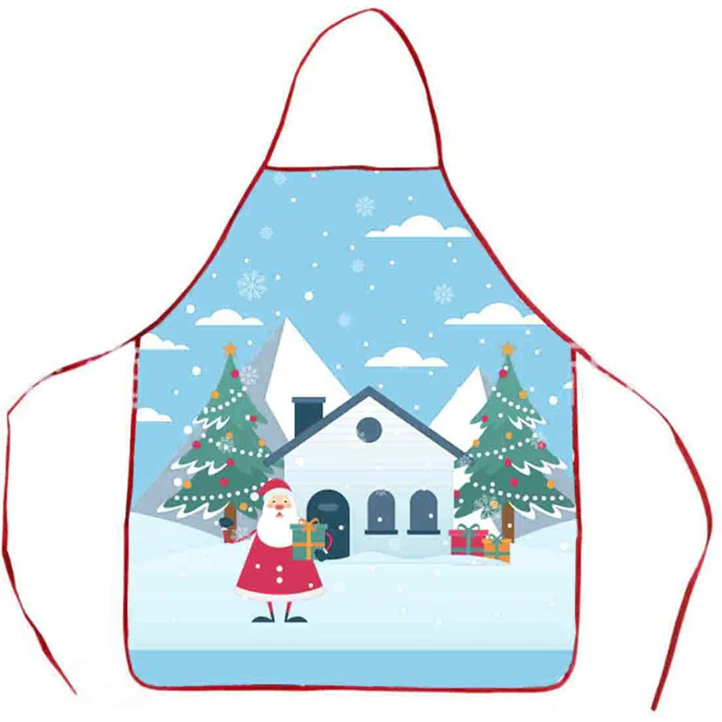 1PC Santa Claus Apron Christmas Tree Dinner Decoration Men And Women Home Kitchen Cooking Baking Oil-proof Apron