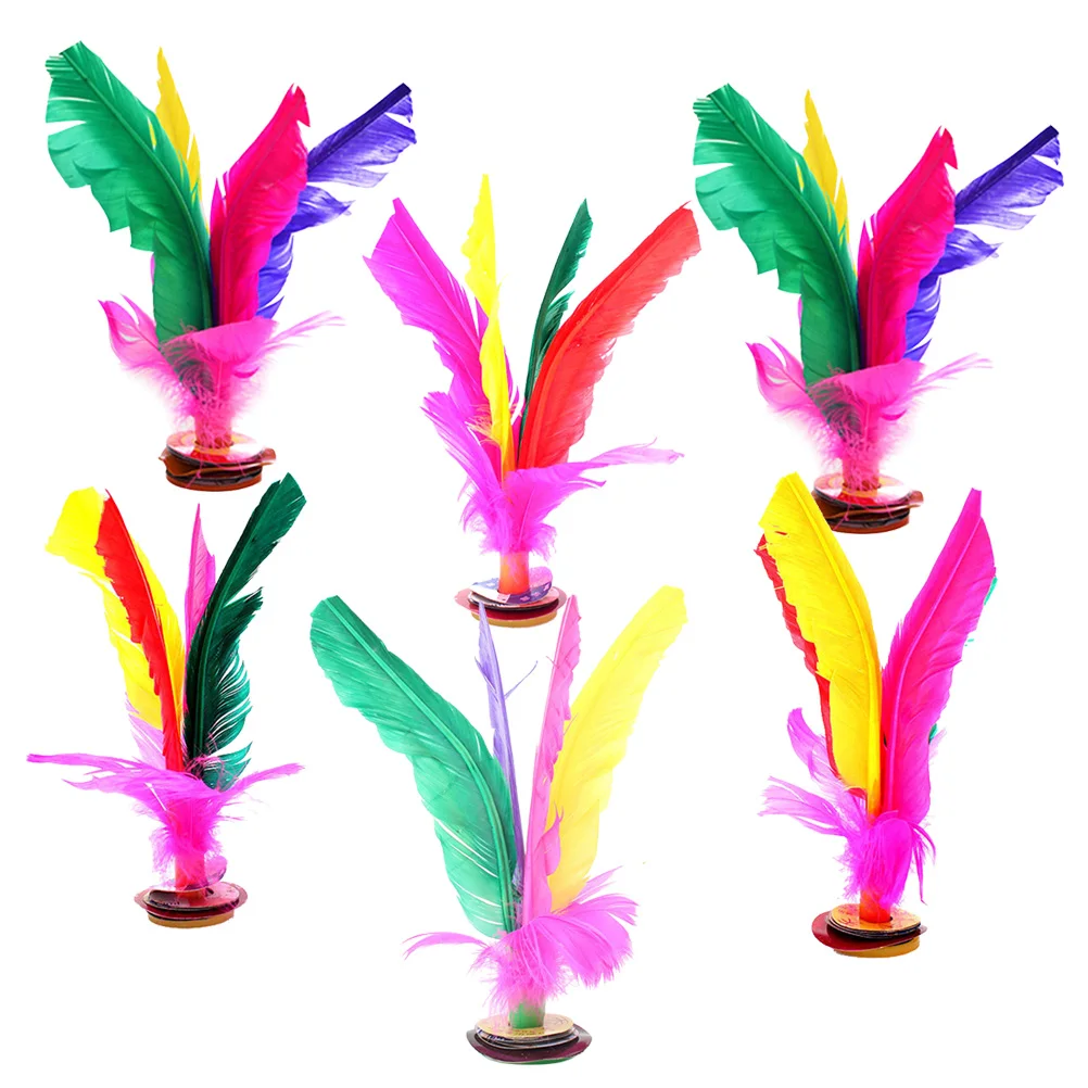 

6 Pcs Colored Shuttlecock Kick Shuttlecocks Toy Chinese Kicking Game Big Flower