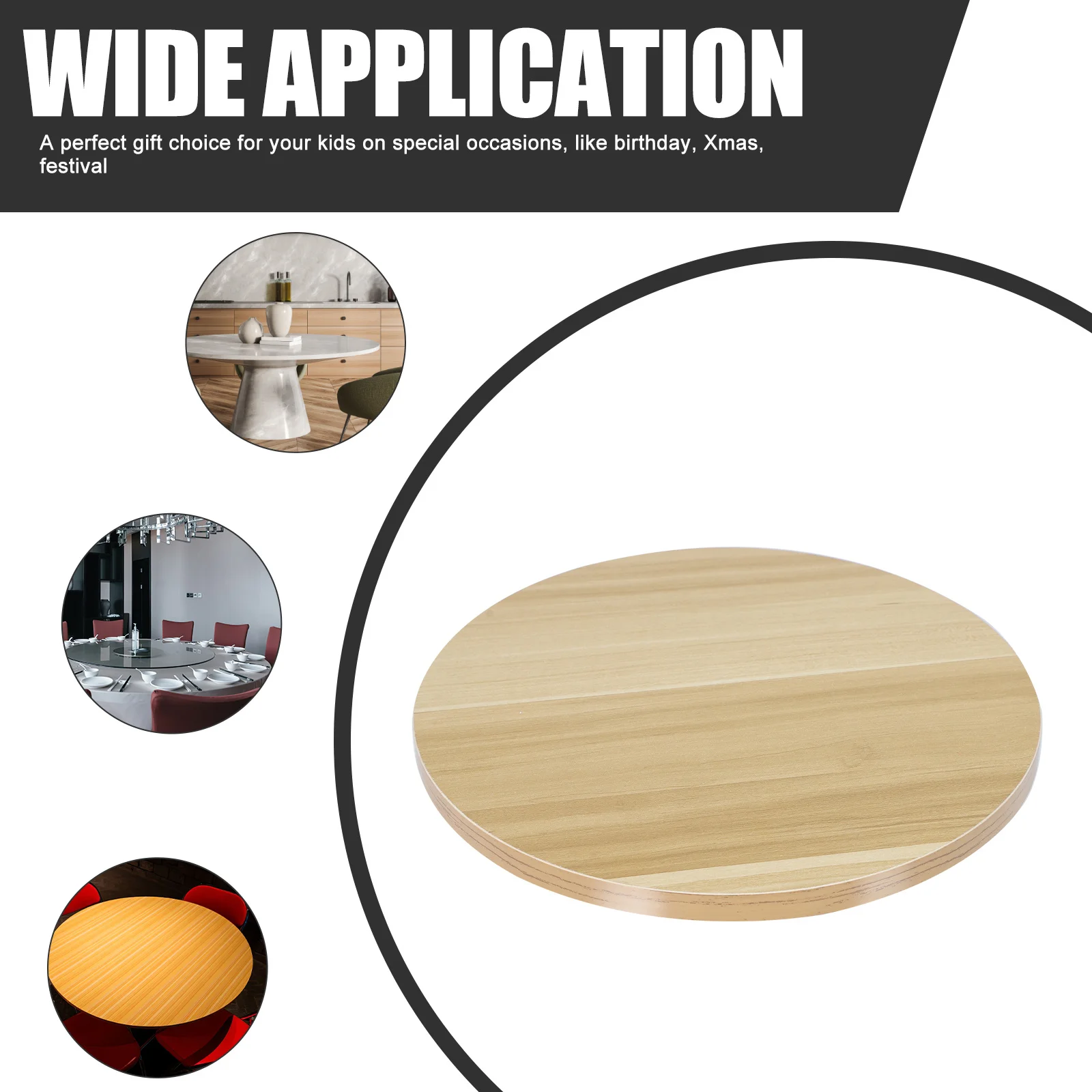 

Wooden Table Turntable Heavy Duty Round Rotating Plate For Dining Room Table Natural Wood Smooth Kitchen Turntable