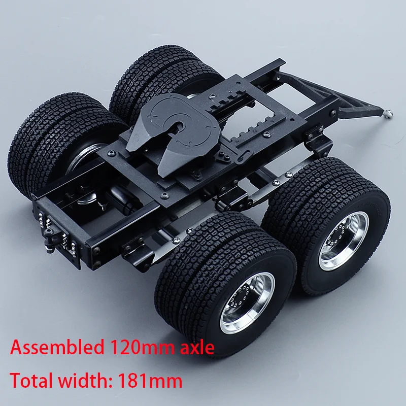 1:14 Schaal Alle Metalen 1 & 2 Assen Trailer met Tractie Vijfde wiel voor Tamiya RC Truck SCANIA 770S VOLVO FH16 Benz MAN LESU Auto