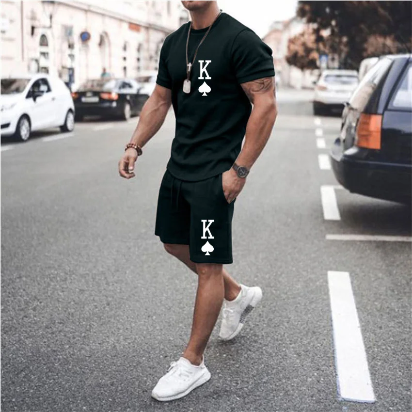 Summer Men T-shirt Sets For Male Sport Tracksuit Vintage Short Sleeve SHirt Shorts Pants Suit 3D Print Oversize Two Piece Outfit