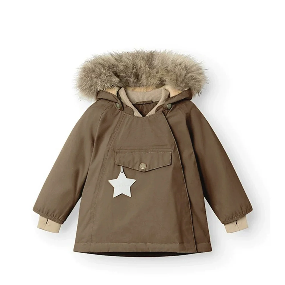 2025 Boys Winter Jacket Coat Children's Elf Hoodies Waterproof Ski Suit Kids Clothes Toddler Girls Fur Collar Parkas Outerwear