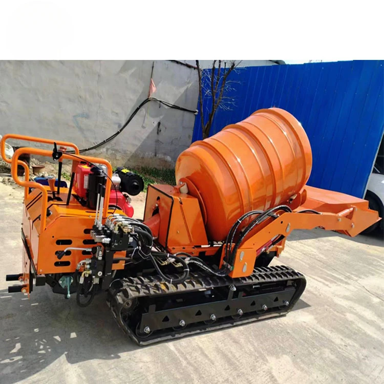 YG Thickened Material Small Crawler Building Material Mixer Mini Type Commercial Drum Lime Mixer Horizontal Concrete Mixer