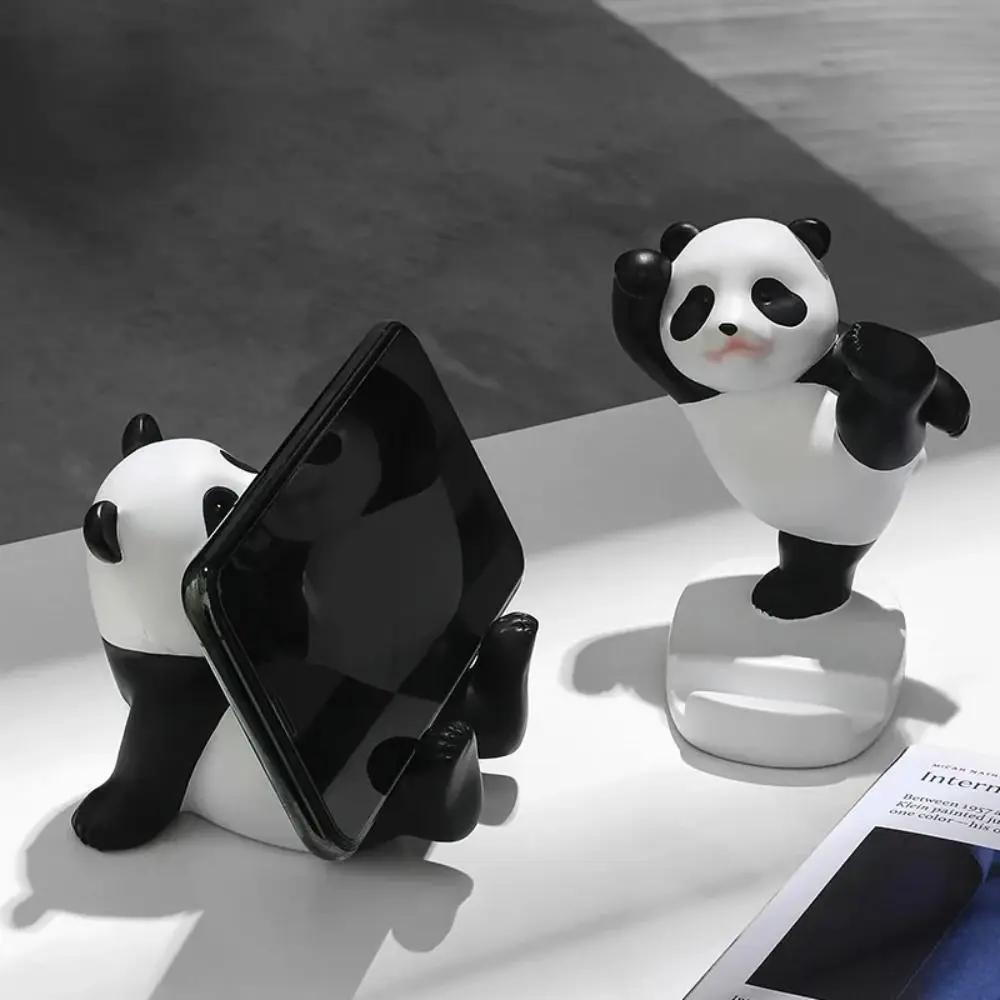 

Bracket Stands Panda Mobile Phone Holder Plastic Cartoon Phone Stand Holder Panda Figurines Creative Mobile Phone Bracket