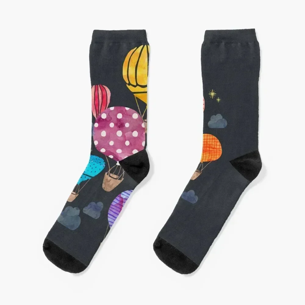 Hot Air Balloon Night Socks heated snow Toe sports Socks For Girls Men's