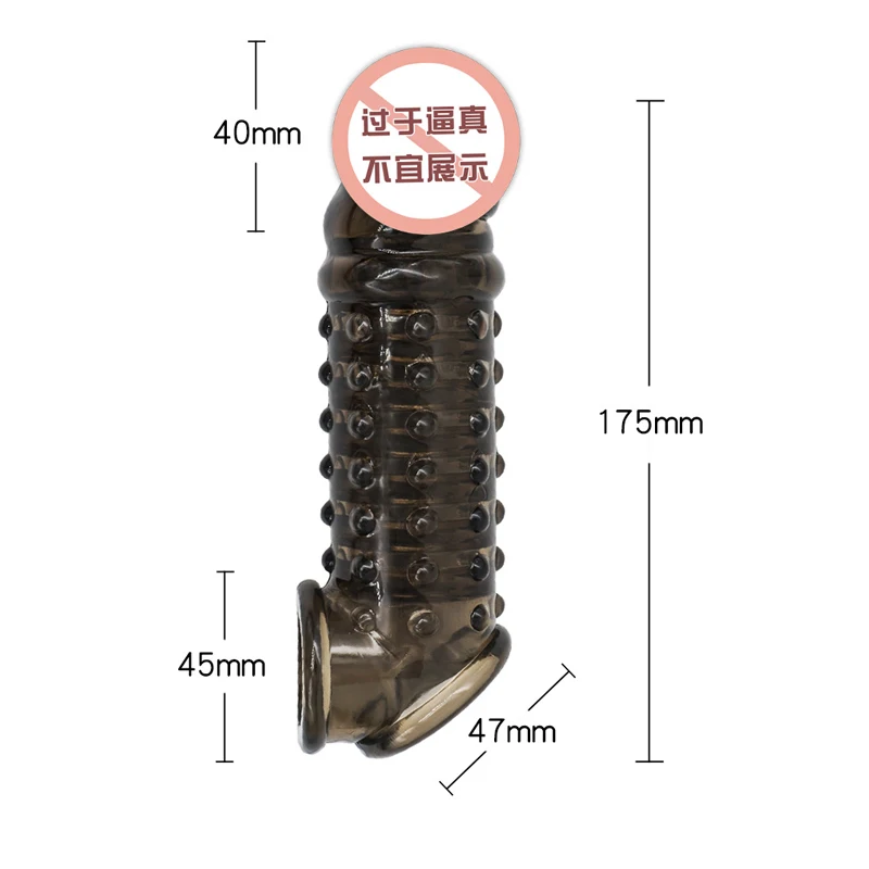 Manga de pene reutilizable de silicona, extensor de glande Flexible, retardante de eyaculación, sin vibradores, juguetes sexuales para adultos,