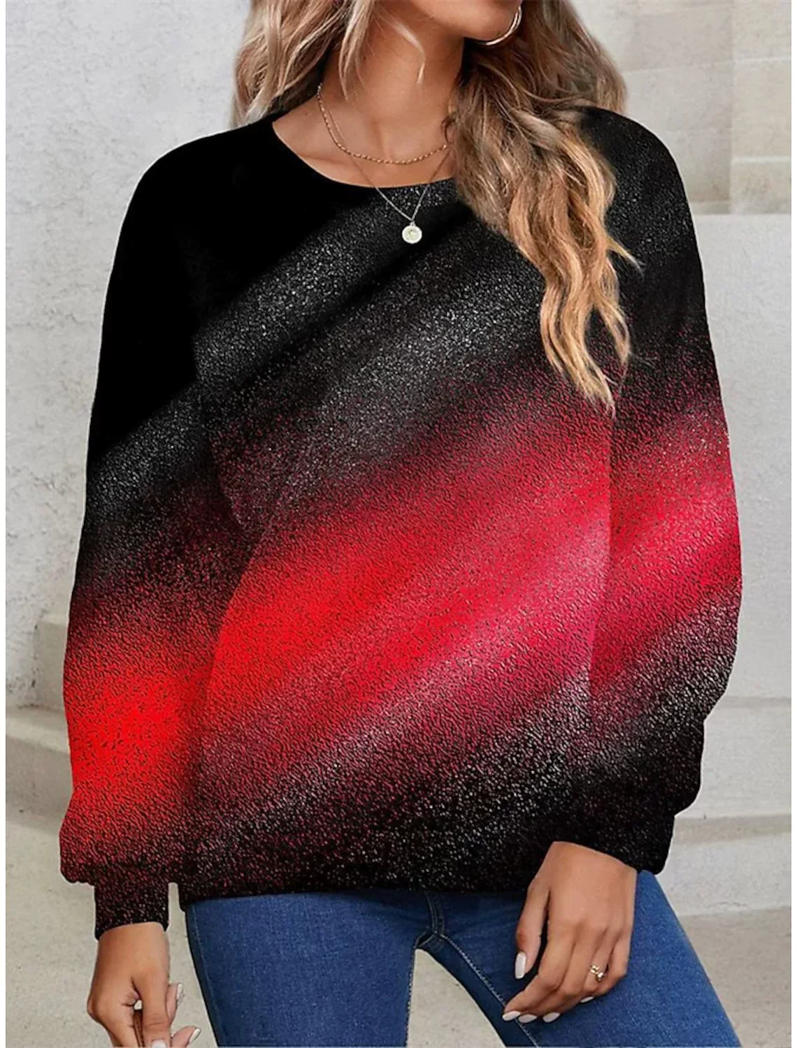 Street Style Tie-dye Gradient Women Sweatshirts Autumn Winter Long Sleeve 3d Print Comfort Ladies Casual Sweatshirt 3XL Big Size