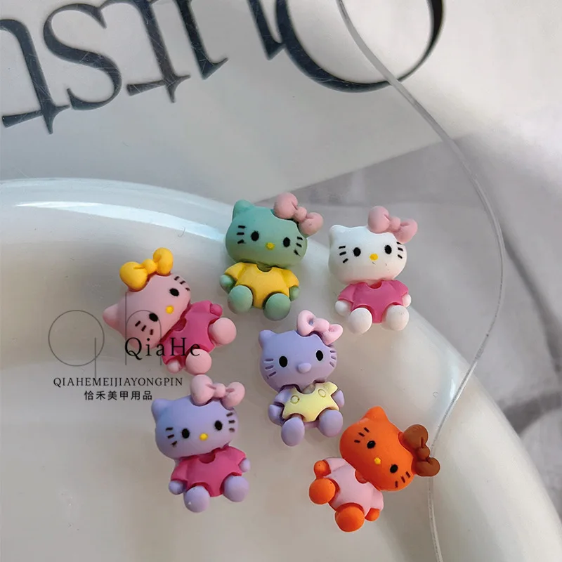 

20pcs Hello Kitty Nail Charms Flat back Resin Animation Nail Jewelry, Kawaii Charms for DIY Phone Case Decoration