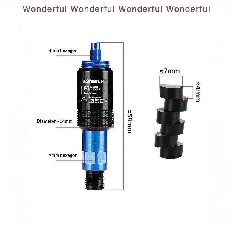 Bicycle Rear Shock Inflation Tool High Pressure Anti-leak Air Filling Adapter for Road  Bike Regular Maintenance