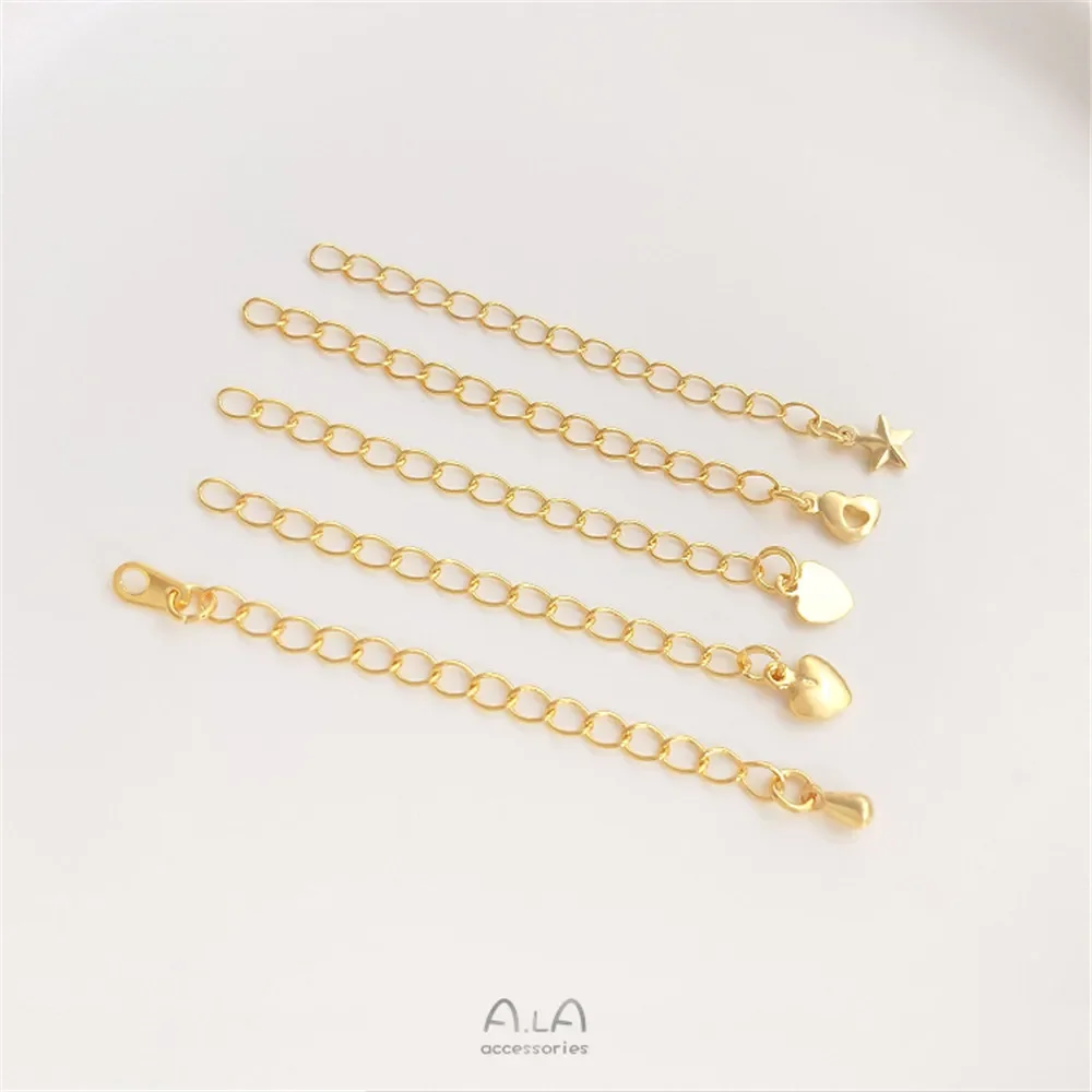 Staartketting Verkoperd 14K18K echt goud zilver verlengketting DIY handaccessoires ketting armband materiaal