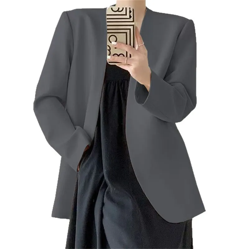 HKSH Autunno Nuove Donne Blazer di Colore Solido Manica Lunga Stile Semplice Elegante Moda High Street Tide Chic Office Lady Cappotto HK10215