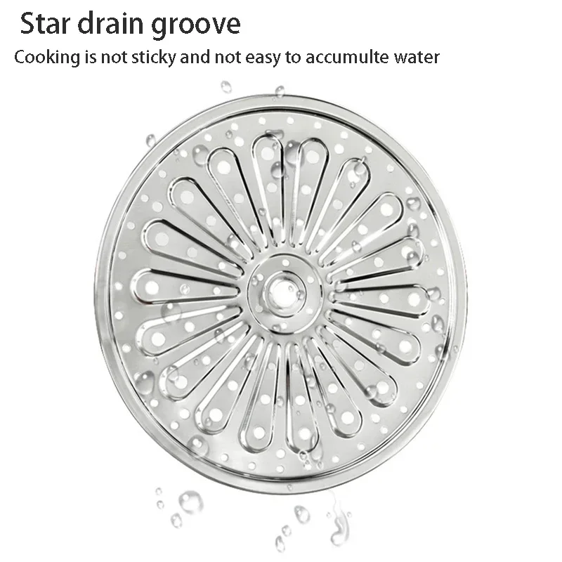 304 Stainless Steel Round Steamer Rack Insert Stock Pot Steaming Tray Kitchenware Cooking Steamer Compartment Steaming Plate