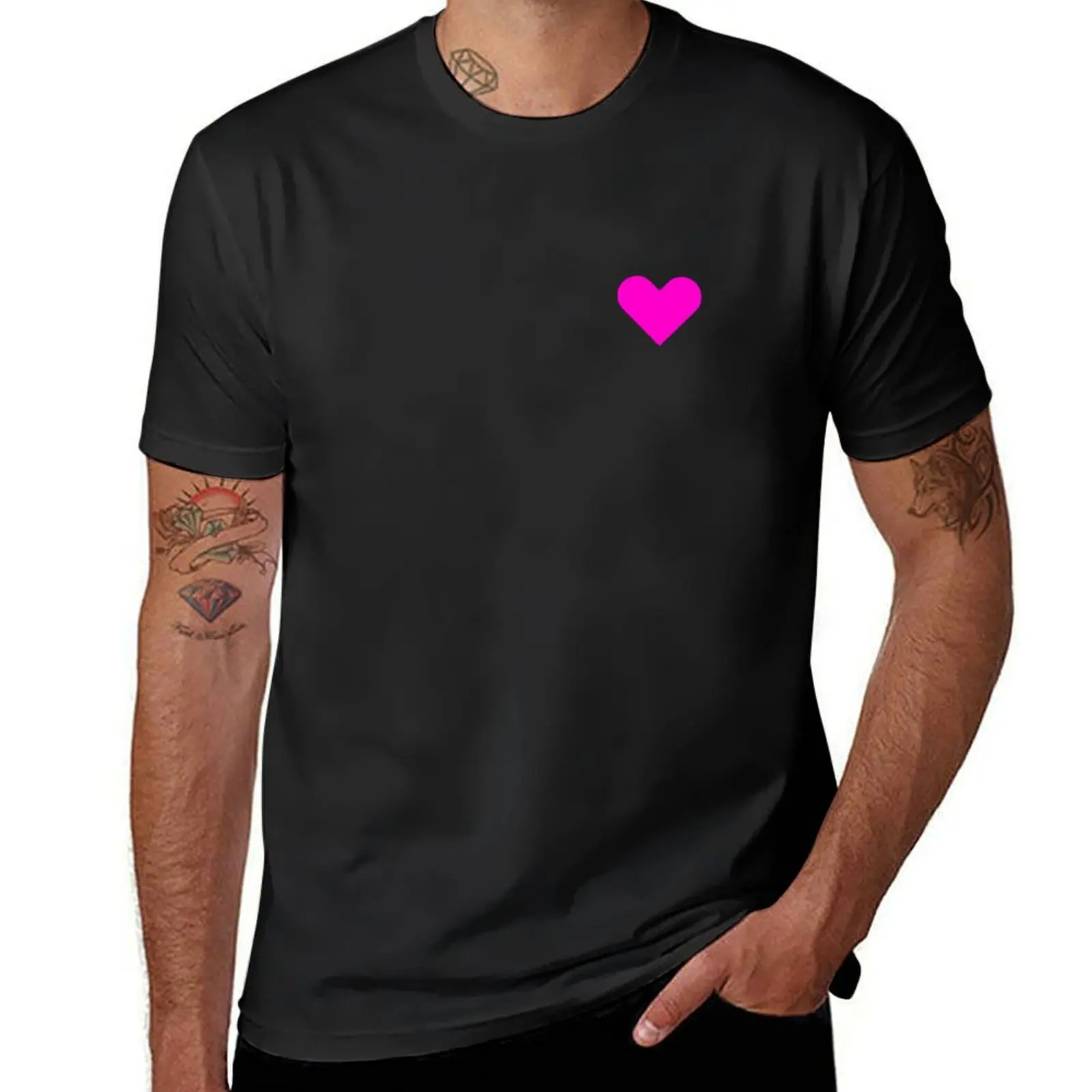 

Neon Pink Heart T-Shirt customs design your own graphic tee shirt fashion shirts oversized t shirt compression shirt men