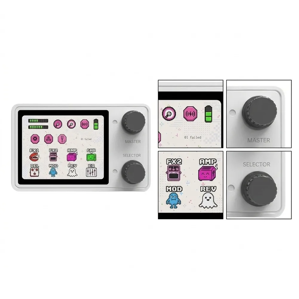 Mini Effects Processor for Guitar For Pedal with 64 Presets 30 Replaceable Amp Models 2.4 inch Color Screen 1300mAh Battery
