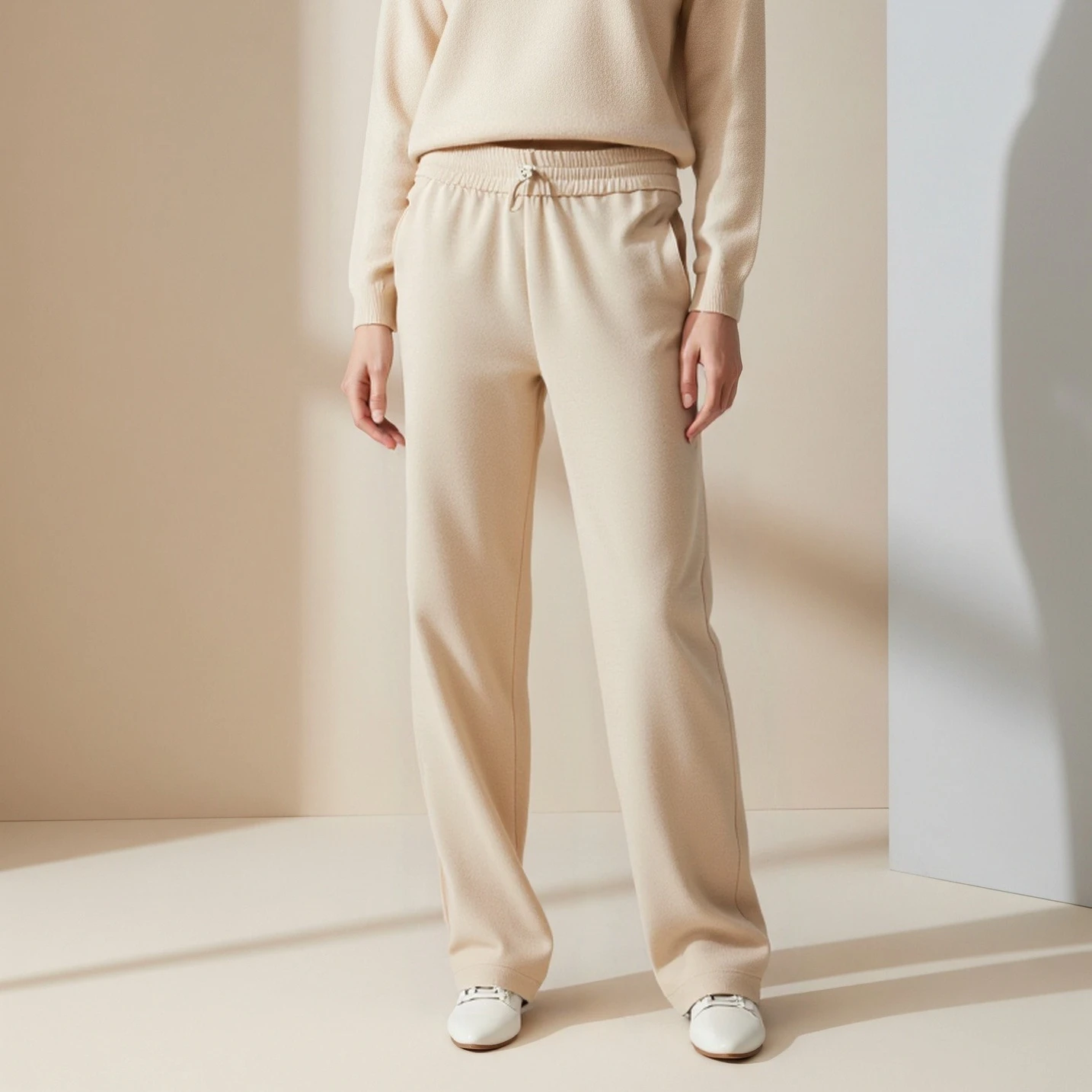 سراويل نسائية رياضية مريحة تسعة سراويل يوجا واسعة الساق للنساء ربيعية عالية الخصر ثنى فضفاضة غير رسمية بطبقة هوائية سراويل رياضية متوهجة بطبقة هوائية