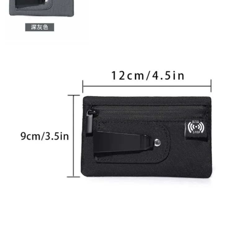 1pc Mini Travel Wallet with Belt Clip & RFID Protection, Zipper Coin Pouch for Money, Cards, Compact Organizer, Anti-Skimming