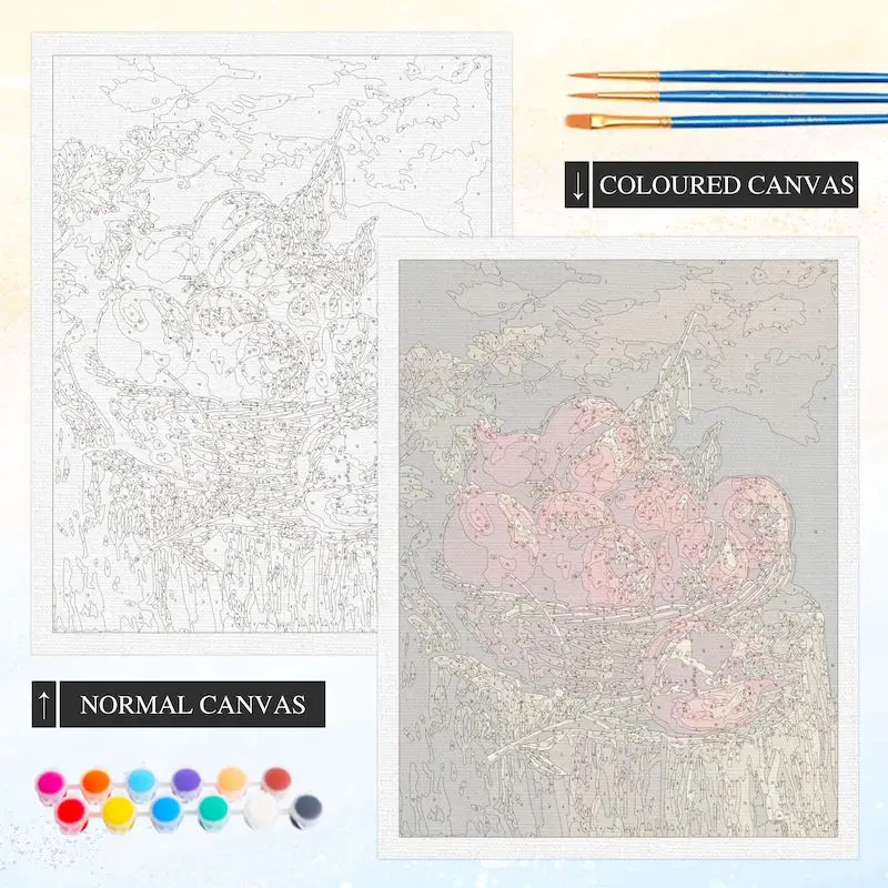 GATYZTORY 40x50cm malowanie numerami czerwony granat obraz olejny według numeru ręcznie malowane ściany domu rzemiosła DIY prezent