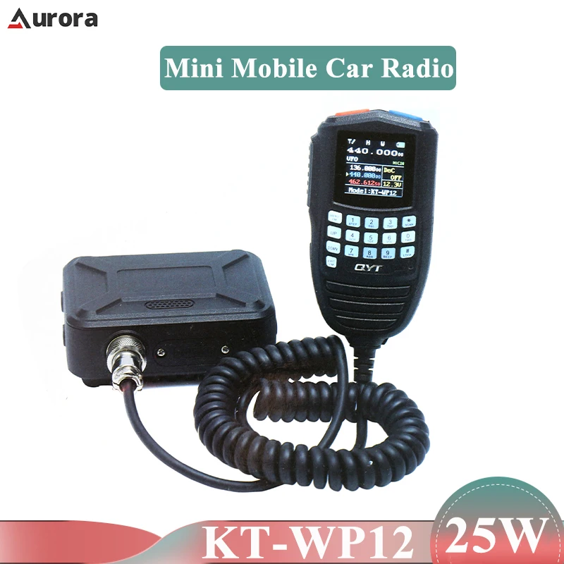 QYT KT-WP12/KT-9900 Mobile Car Radio 25W Dual Band UHF VHF Mini Walkie Talkie Long Range LCD Display 200 Channels Ham Radios VOX