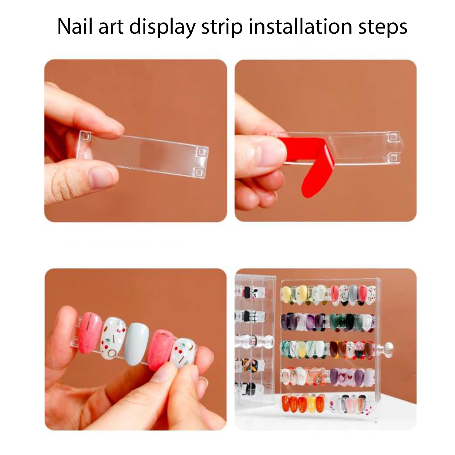 Nail Art Chip Kleur Swatch Display Opbergdoos, 5 Lagen Transparant Acryl Verwijderbare Manicure Monster Kleurkaart Display Rack