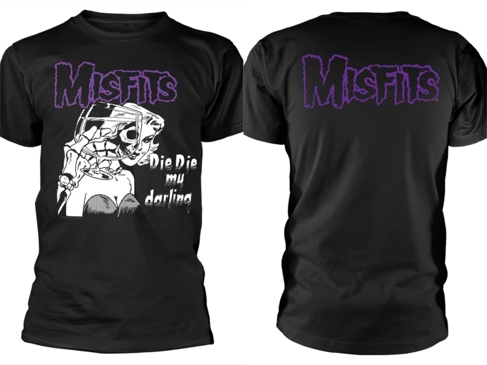 

Misfits Die Die My Darling T-Shirt Men Women Short Sleeve Cotton Tees Retro Hip Hop Rock Band Brand Tops Men's T-shirt Clothing