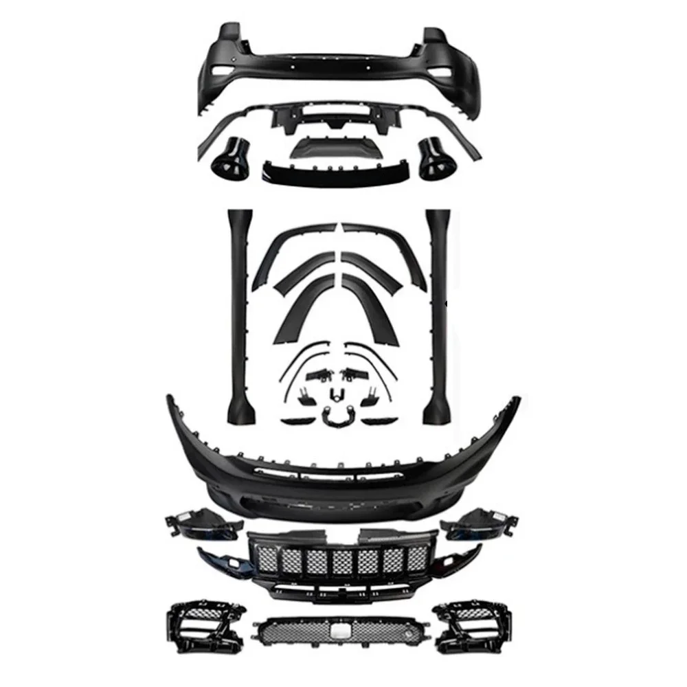 

For Grand Cherokee SRT8 2017-2020 New Style Upgrade Body Kit Front Rear Bumper Complete Kit with Hood Part