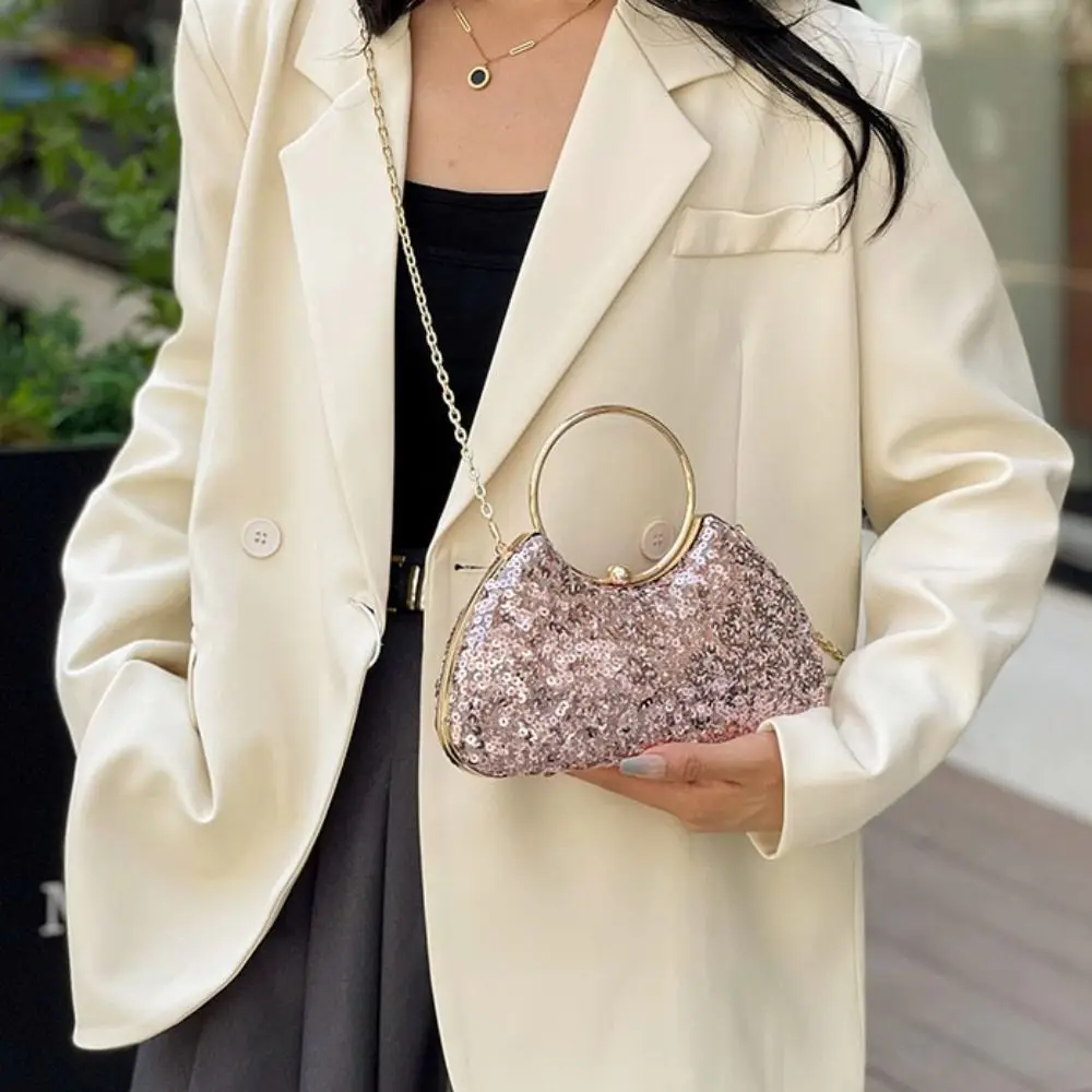 Mini Sequin Evening Banquet Bag Rhinestone Wrist Bag Box Handbag Shoulder Bag Glitter Ladies Clutch Bag Party