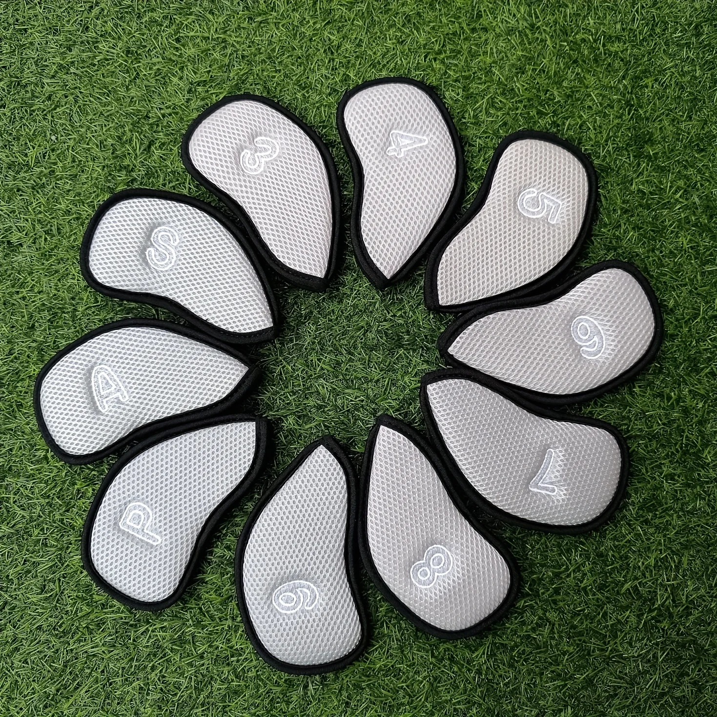 10 pcs in a Pack, Mesh Golf Head Cover, Golf Iron Head Cover, Premium Iron Head Covers, Golf Cover, Black/Blue/Yellow/Silver