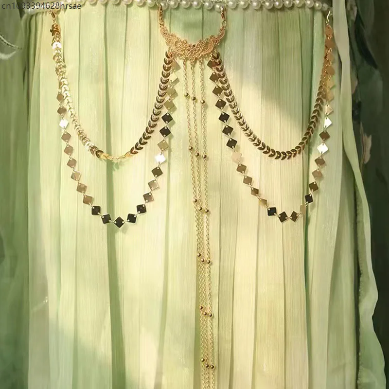 

Classic Vintage Hanfu Decor Waist Chains Detachable Long Fringe Waist Chain Tang Dynasty Chinese Retro Hanfu Accessories