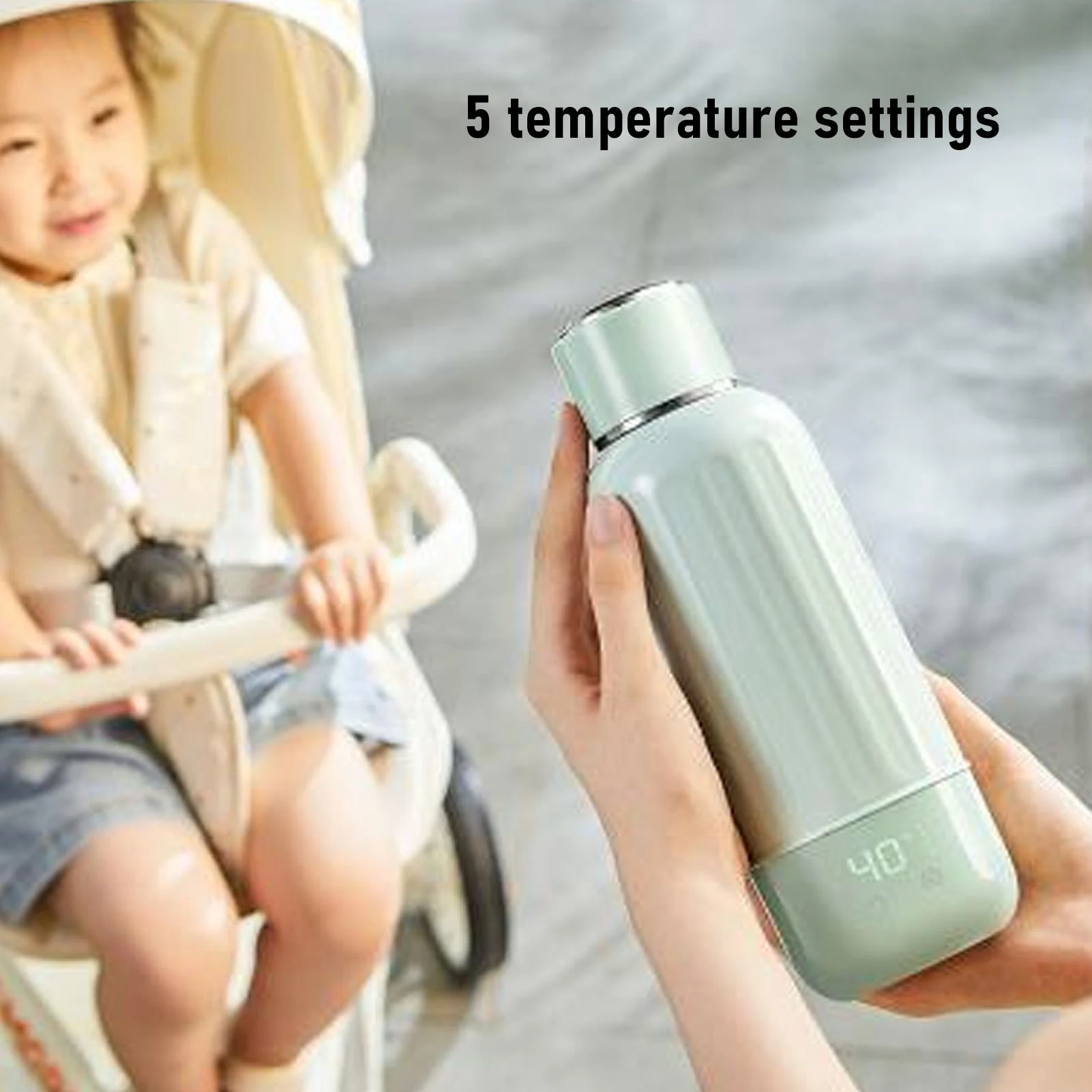 Portable Small Kettle 500ml Rustproof Heatproof 5 Temperature Settings Portable Electric Kettle Go out Heater Cup For Camping
