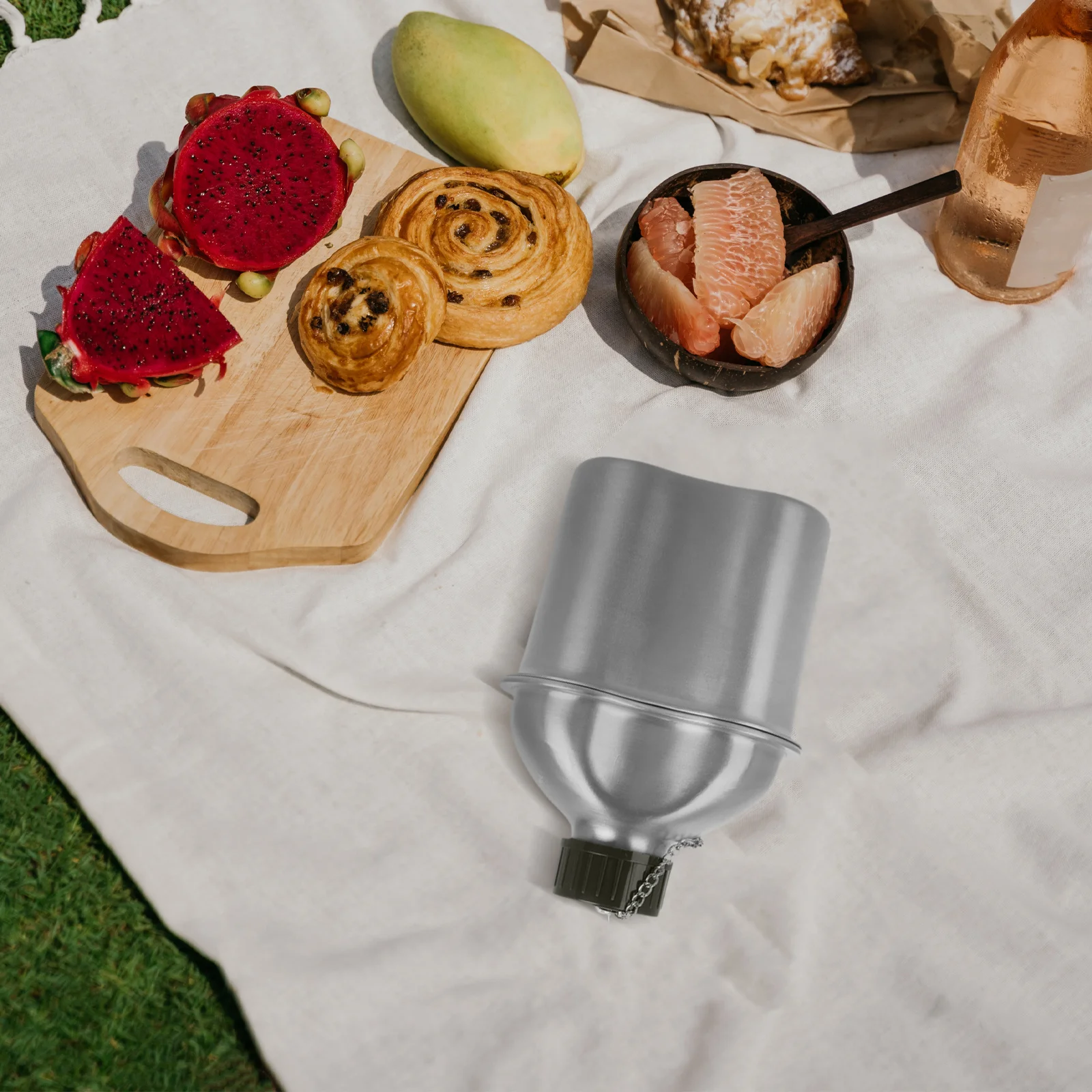 

Aluminum Water Bottle Set 0.98L Portable Lightweight Sturdy Camping Hiking Outdoor Activities Multi-Functional Cup