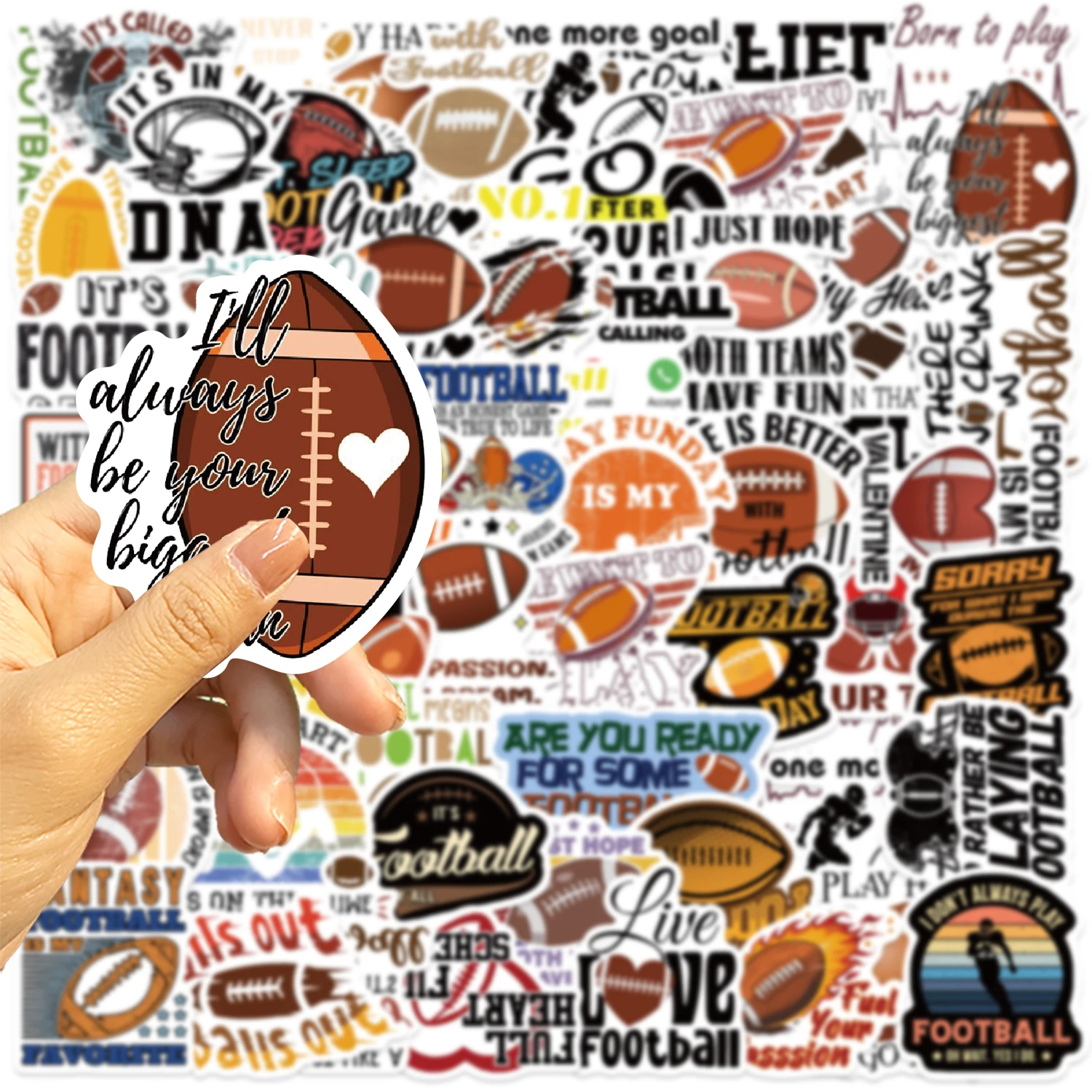 50PCS Cartoon Football Stickers Sports Graffiti Decals for DIY Skateboard Guitar Laptop Luggage Sticker Toys