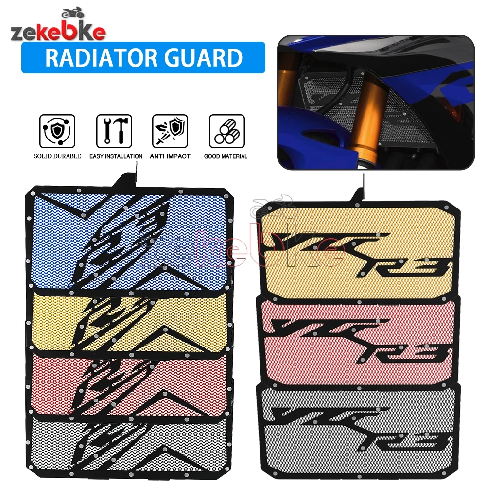 

Motorcycle Accessories YZF R3 Radiator Guard Protector Grille Cover For Yamaha YZF-R3 YZFR3 2015-2027 2026 2025 2024 2023 2022