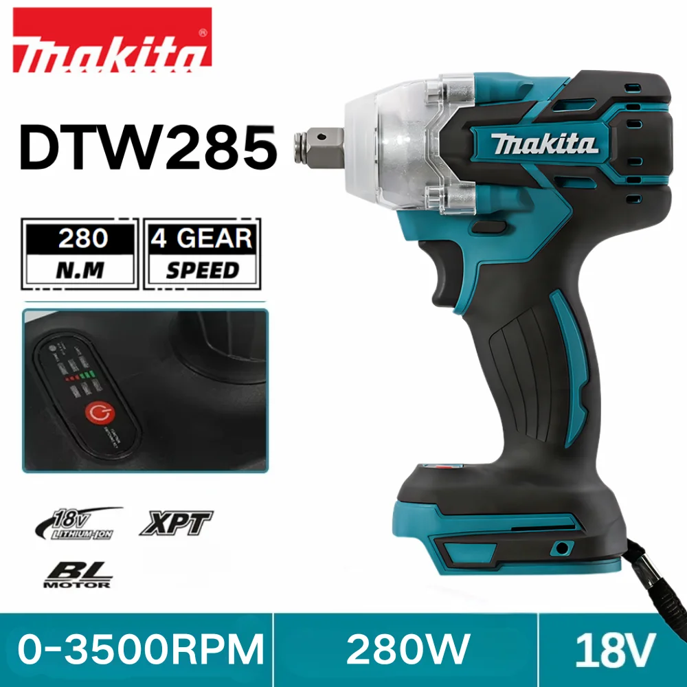 

Makita DTW285 Tools Impact Wrench Machine Brushless Cordless Electric Wrench Power Tools Rechargeable for Makita 18V Battery