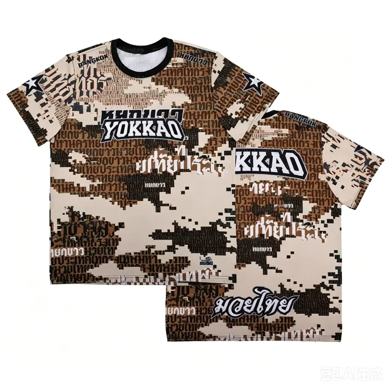 YOKKAO Muay Thai T-Shirt Men Women 3D Print Streetwear Flame Graphic Tees Boxing Training Shirt Casual Sportswear Short Sleeve