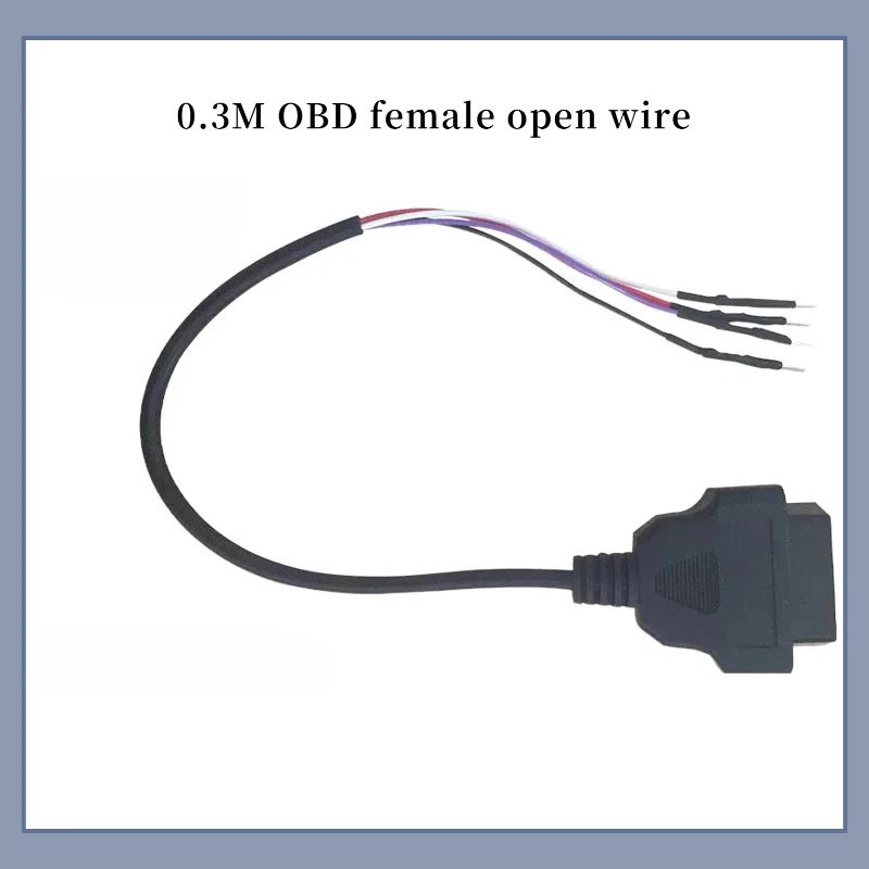 

Клеммный кабель OBD2 «мама-папа» 0,3 м 22AWG, 4-жильный провод с открытым концом
