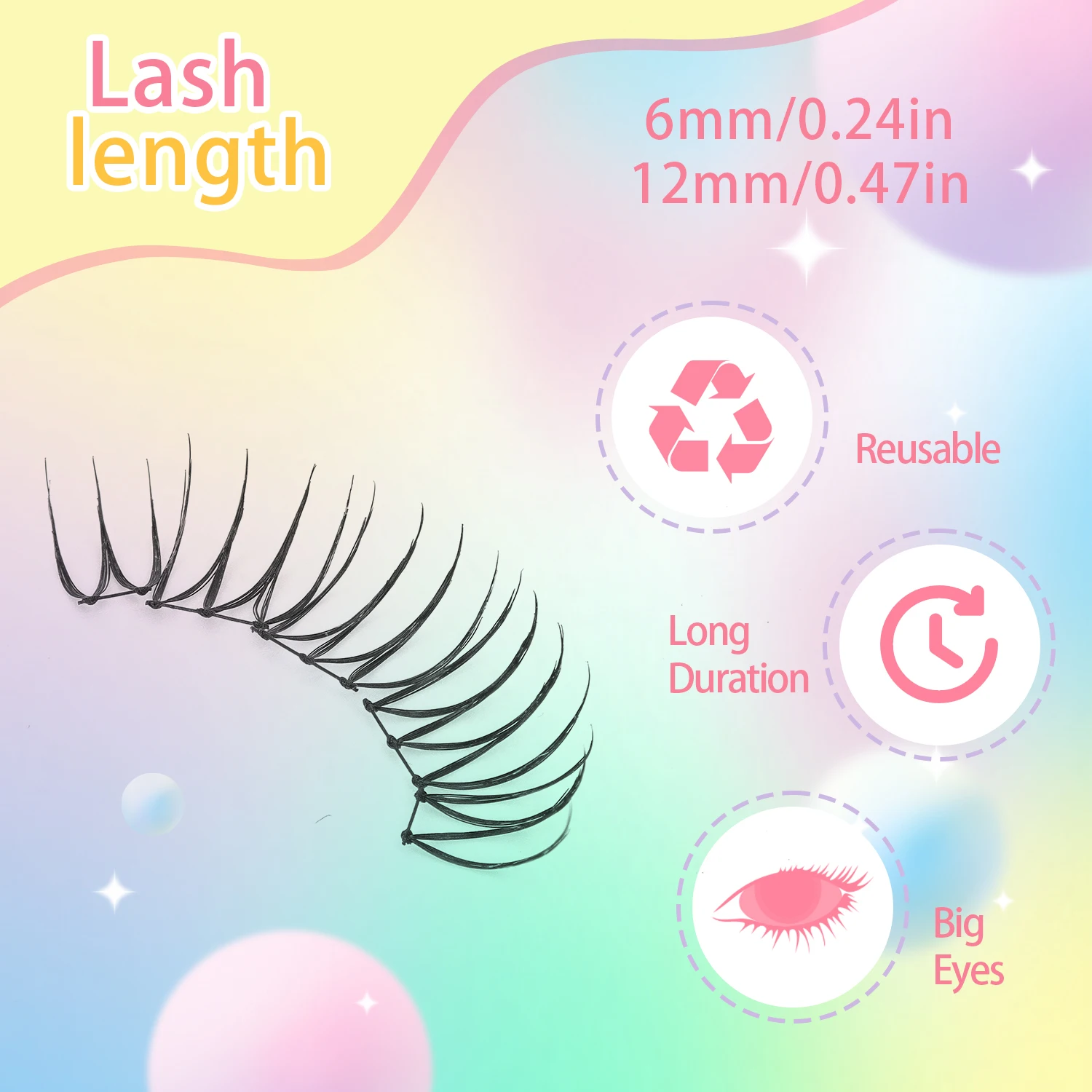 100 clusters, natural eyelash clusters, V-shaped, U-shaped, female eyelashes, DIY self-grafting eyelashes, natural thin stems, distinct and clear definition, soft and comfortable, suitable for daily m image 4