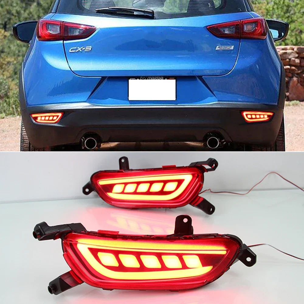 

New！ 2PCS Reflector For Mazda CX-3 CX3 2015 2016 2017 2018 2019 2020 Car LED Rear Fog Lamp Brake Light Turn Signal Light