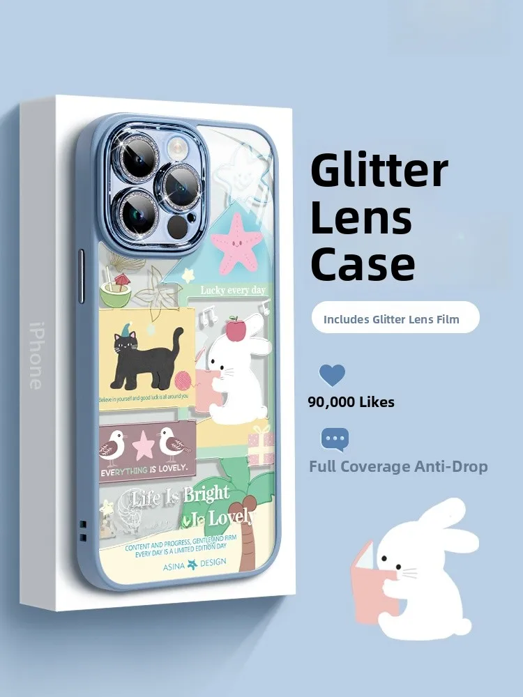 

15Promax Phone Case Cartoon Illustration Customized Women's Full Cover Protection Cute Unique Design Anti-Fall