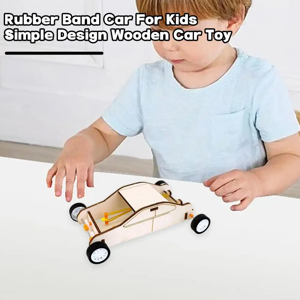 Physics DIY Double Power Rubber Band Car Science Toy School Students Educational Toy Science Experiment Teaching