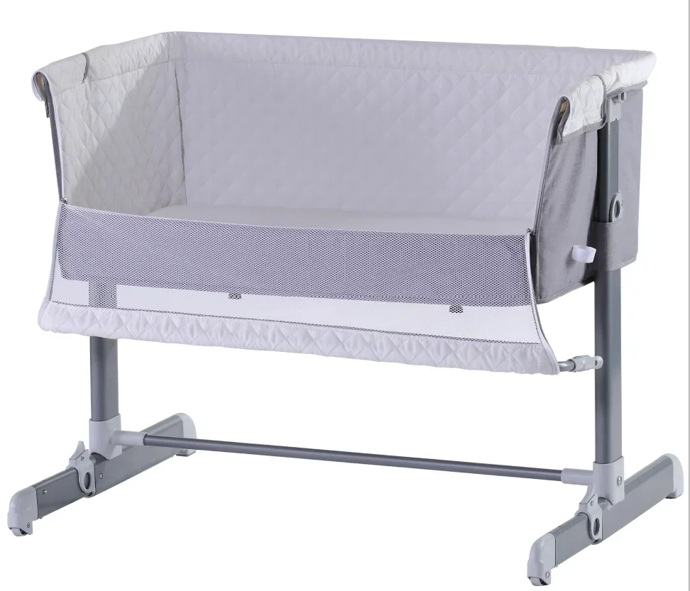 Bedside Sleeper Easy Folding Portable Crib Multifunctional Bed Side Bassinet Cot Newborn Baby with Wheels for Bedroom