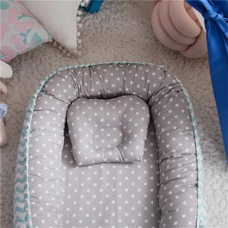 Baby Lounger Nest Portable Baby Nest Bed For Girls Boys Cotton Crib Toddler Bed Baby Nursery Carrycot Co Sleeper Bed 85x50cm