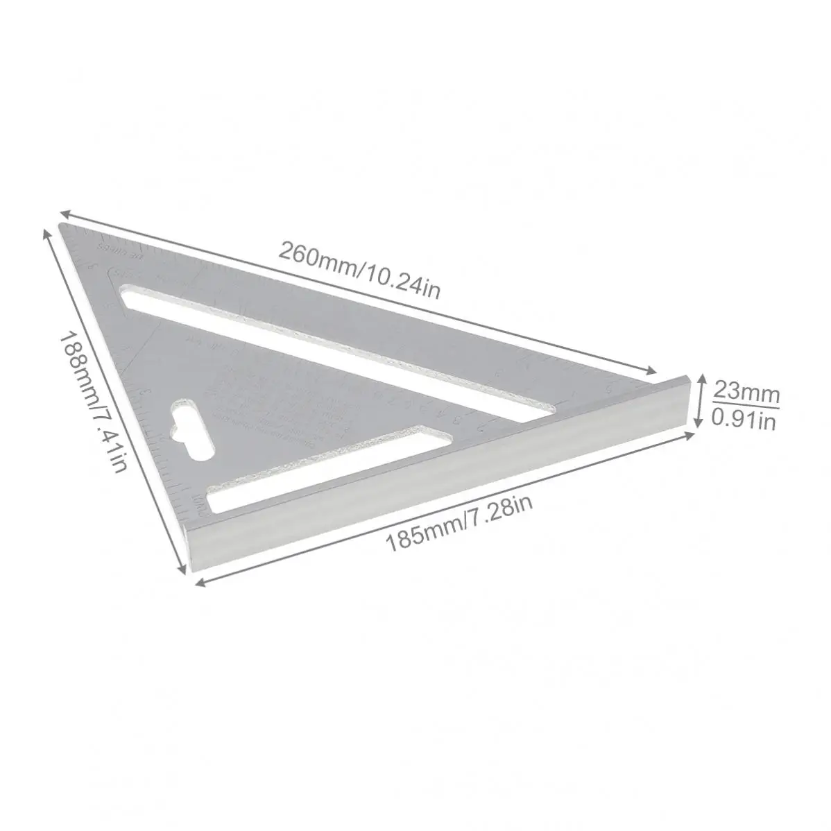 Angle Rulers 7 Inch Aluminium Alloy Triangle Angle Protractor with 0.1 Accuracy and 1 Scale Value for Industrial Measurement