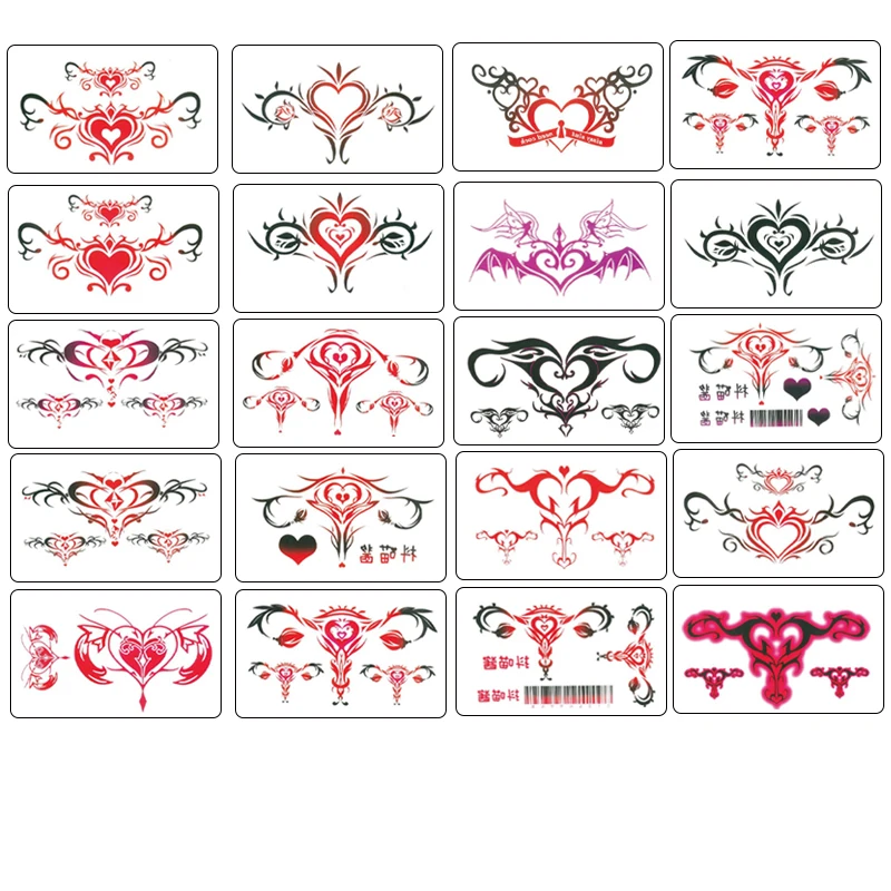 الإناث Succubus ملصقات الوشم ، نمط القلب الأحمر ، الخصر وهمية ، فن الجسم ، مقاوم للماء ، دائم ، ملصقات مؤقتة ، 10 قطعة
