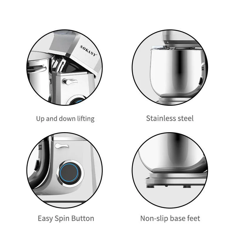 Household 1700W electric mixing and kneading machine for making cream, egg mixer, cooking appliance - 11L capacity