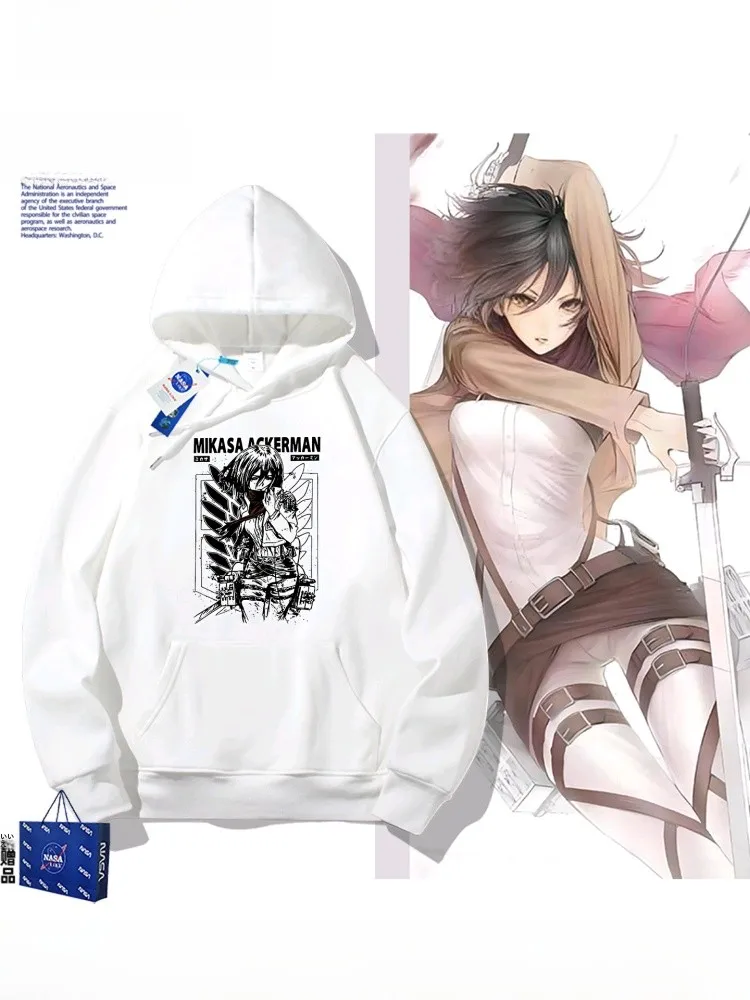 進撃の巨人-三笠-フード付きパーカー-アニメ周辺グッズ-ペイン服-フリース-秋冬-学生ジャケット-トレンド-快適-コットン