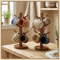 Desktop Cup Holder Multifunctional Storage Rack for Home Living Room Kitchen Countertop Drip Tray Jewelry Key Organizer Shelf 4